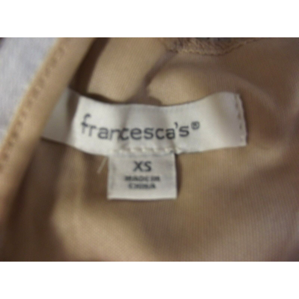 Francescas Womens Sleeveless DRESS - Size XS - White Lace Over Nude - Picture 6 of 6